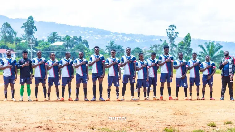 Members lined up before a match