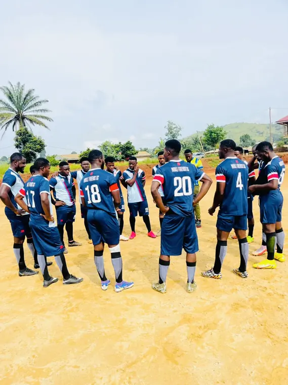 Players gathered in a huddle